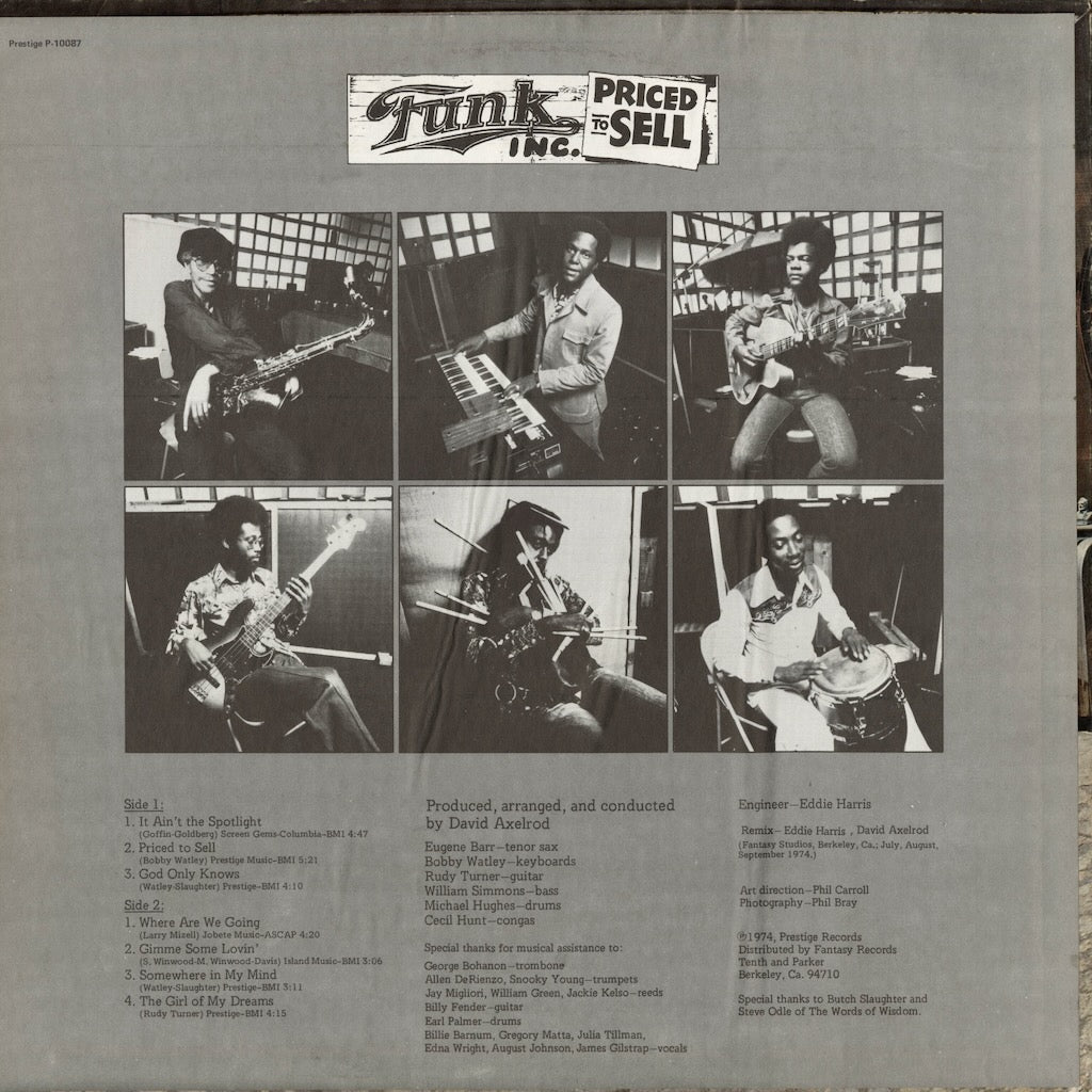 Funk Inc - Priced To Sell (P-10087) LP 1974 US Prestige｜中古LP