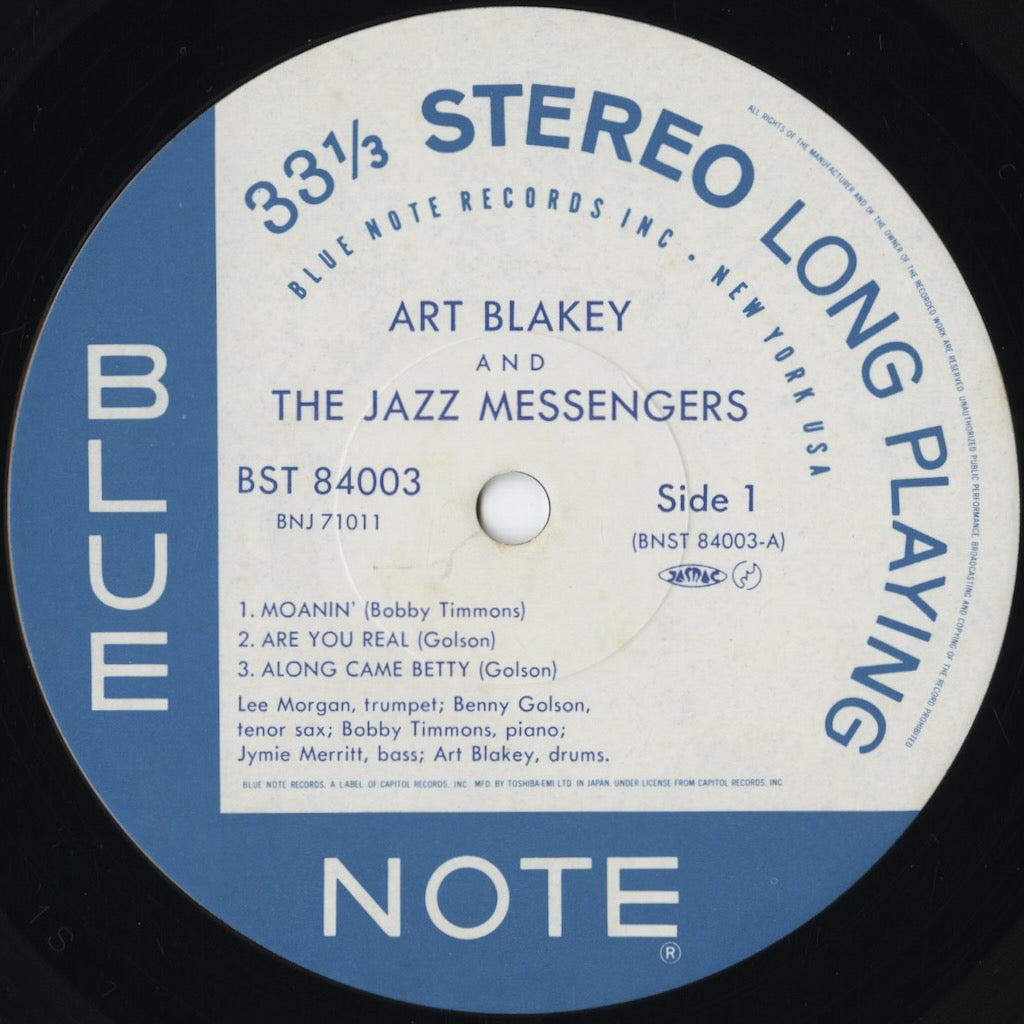 Art Blakey and The Jazz Messengers - Moanin' (BNJ 71011) 1984 JPN Blue Note / 東芝EMI｜中古LP