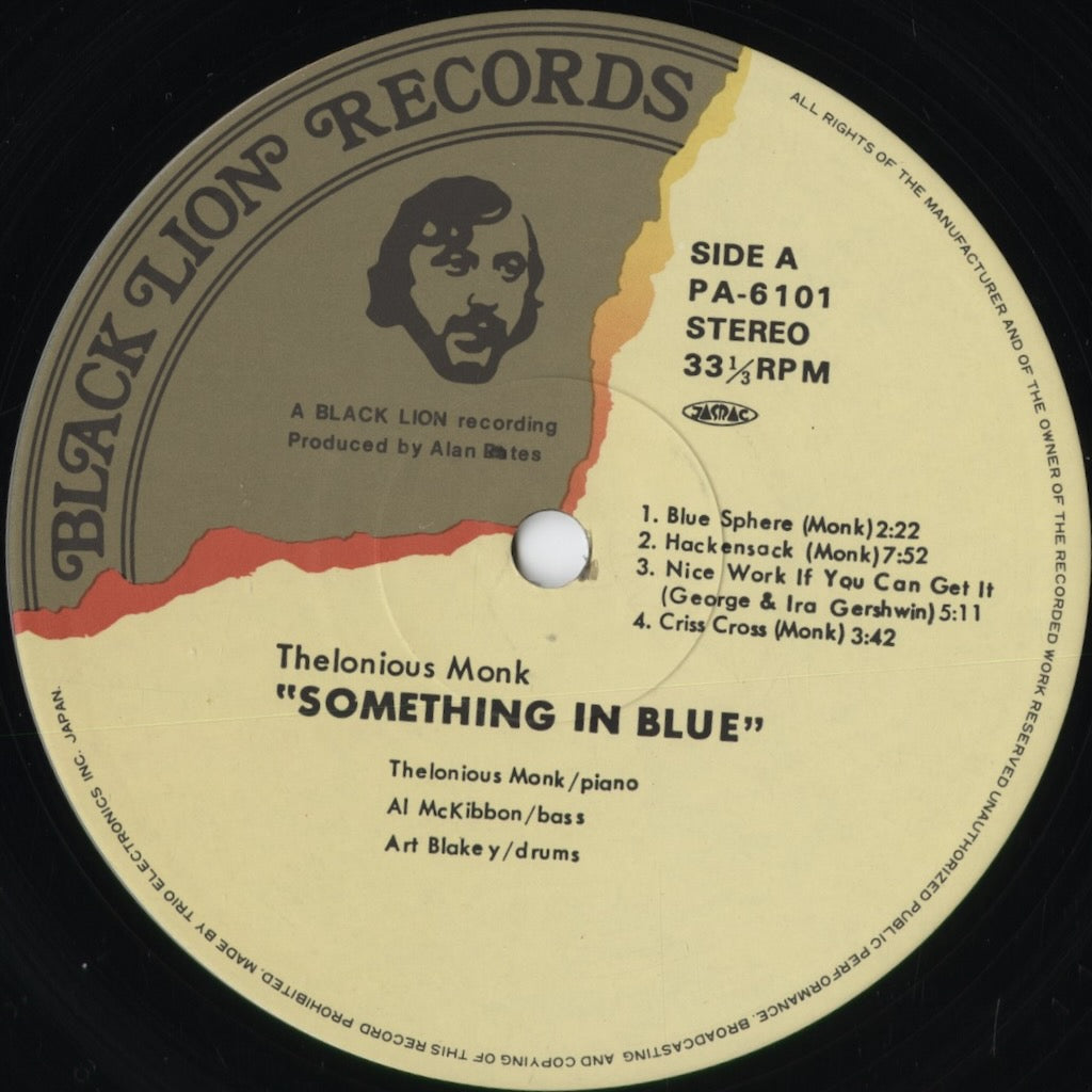 Thelonious Monk - Something In Blue (PA-6101) 1977 JPN Black Lion - Trio｜中古LP