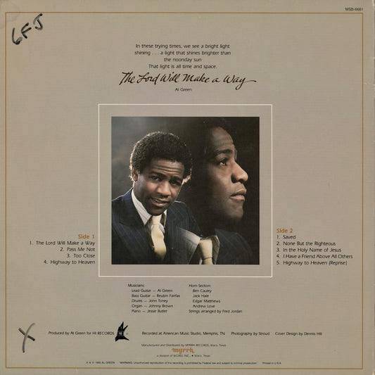 Al Green - The Lord Will Make A Way (MSB-6661) 1980 US Myrrh｜中古LP
