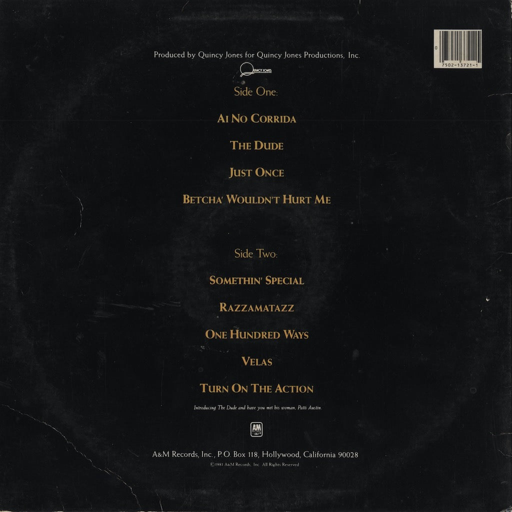 Quincy Jones - The Dude (SP-3721) LP 1981 US A&M｜中古LP