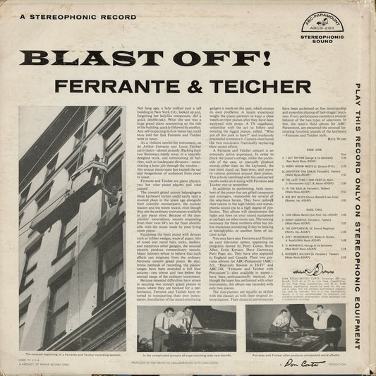 Ferrante And Teicher - Blast Off! (ABCS-285) LP 1959 US ABC-Paramount｜中古LP
