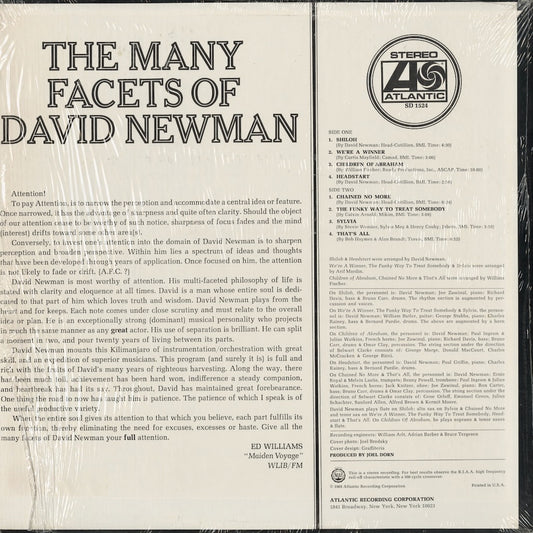 David Newman – The Many Facets Of David Newman (SD 1524) LP 1969 US Atlantic｜中古LP