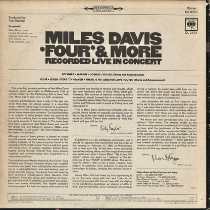 Miles Davis - 'Four' & More - Recorded Live In Concert (CS 9253) LP 1966 US Columbia｜中古LP