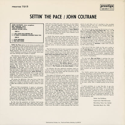 John Coltrane - Settin' The Pace (OJC-078) 1983 US Prestige / Original Jazz Classics｜中古LP