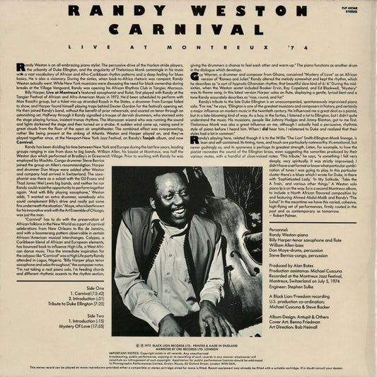 Randy Weston - Carnival Live at Montreaux '74 (FLP 40148) 1975 UK Freedom｜中古LP