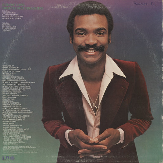 Ronnie Laws / ロニー・ロウズ / Friends & Strangers (UA-LA730-H) 1977 US United Artists Pressing