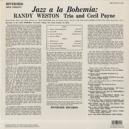 Randy Weston Trio - Cecil Payne / ランディ・ウェストン　セシル・ペイン / Jazz A La Bohemia (OJC-1747)
