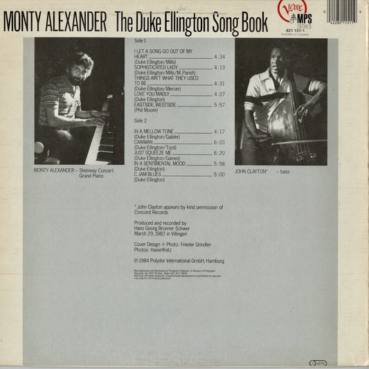 Monty Alexander - The Duke Ellington Song Book (821-151-1) 1984 US Verve｜中古LP