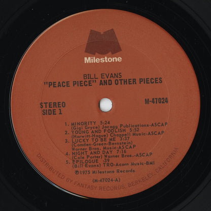 Bill Evans – Peace Piece And Other Pieces (M-47024) LP 1975 US Milestone | 中古LP
