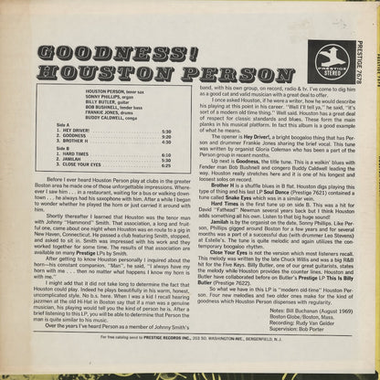 Houston Person / ホーストン・パーソン / Goodness! (PRST 7678)