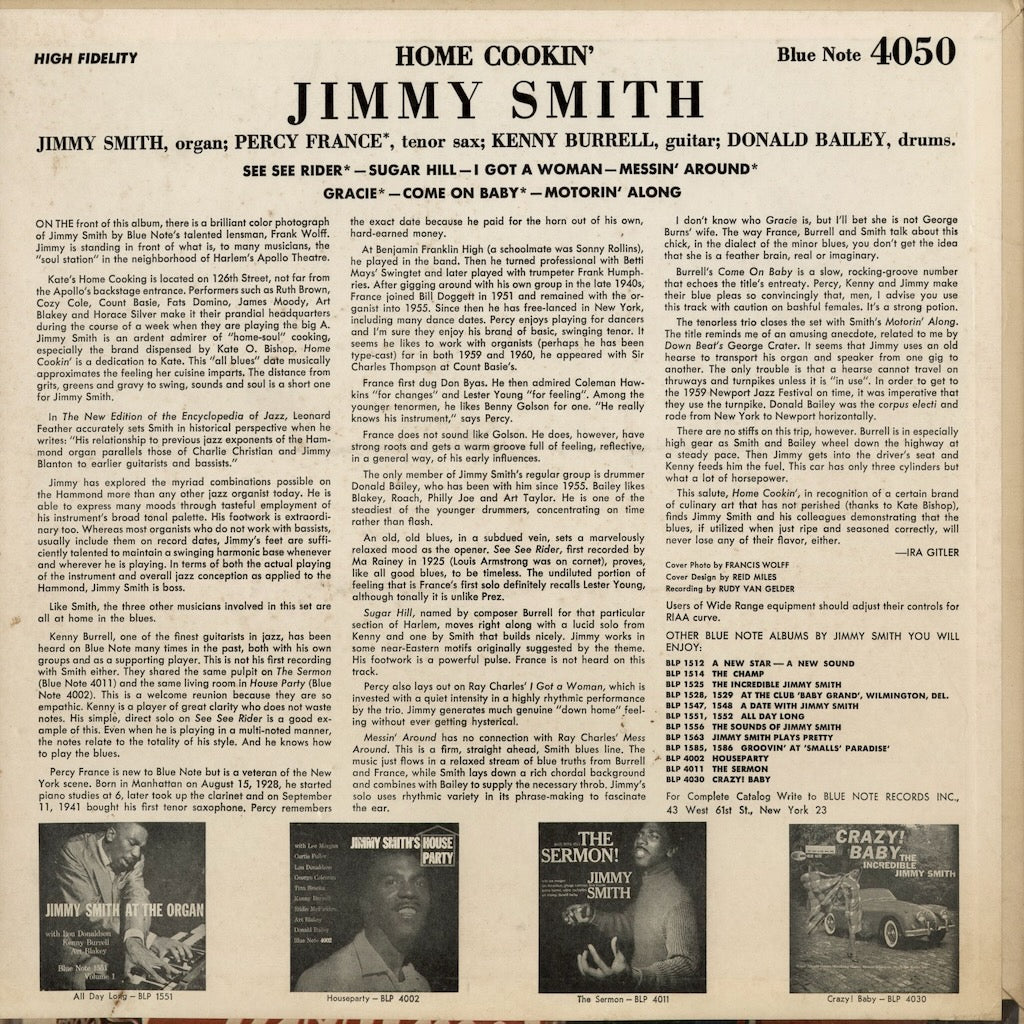 Jimmy Smith - Home Cookin' (BLP 4050) 1964 US Blue Note｜中古LP