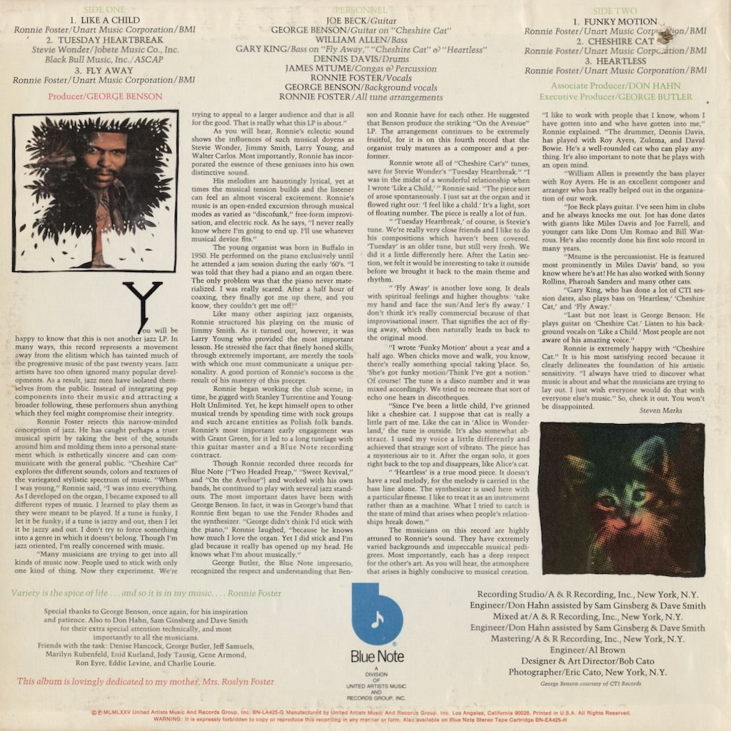 Ronnie Foster / ロニー・フォスター / Cheshire Cat (BN-LA425-G)