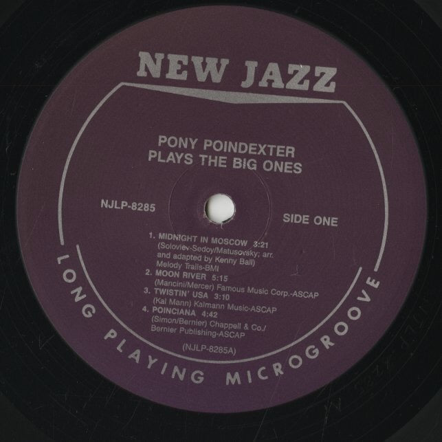 Pony Poindexter / ポニー・ポインデクスター / Plays The Big Ones (NJLP 8285)