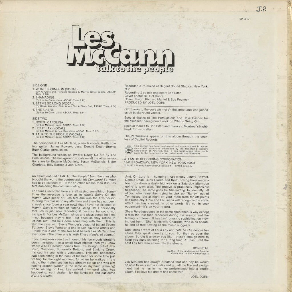 Les McCann - Talk To The People (SD 1619) 1972 US Atlantic｜中古LP