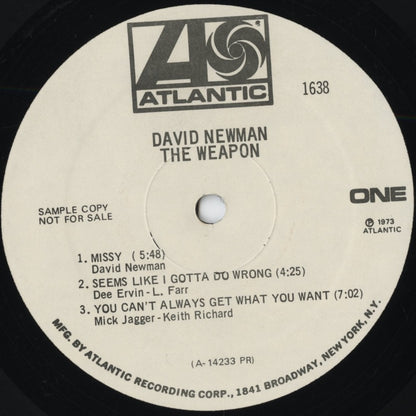David Newman – The Weapons (SD 1638) LP 1973 US Atlantic Promo MONO| 中古LP