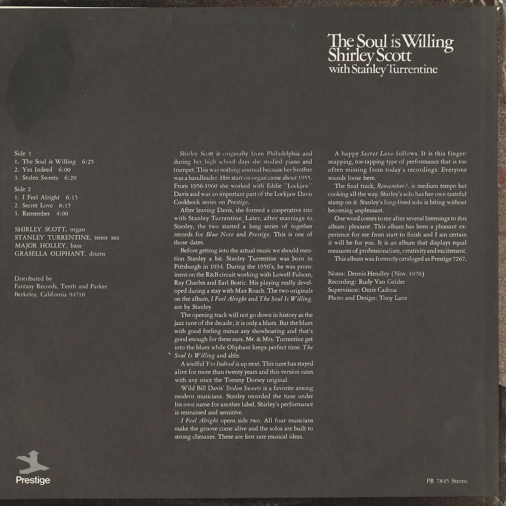 中古レコード通販｜Shirley Scott - The Soul Is Willing (PRST 7845
