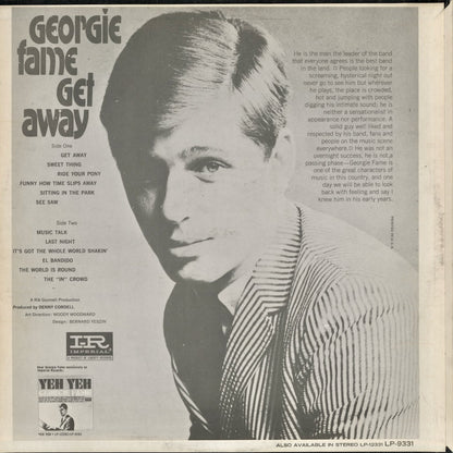 Georgie Fame - Get Away (LP-9331) 1966 US Imperial｜中古LP