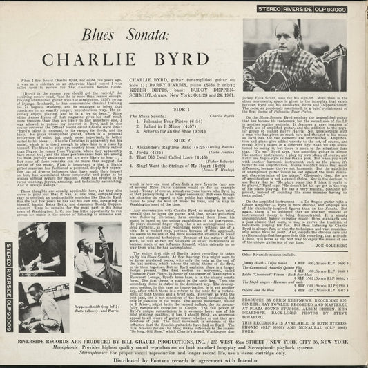 Charlie Byrd - Blues Sonata (OLP 93009) 1961 NLD Riverside｜中古LP