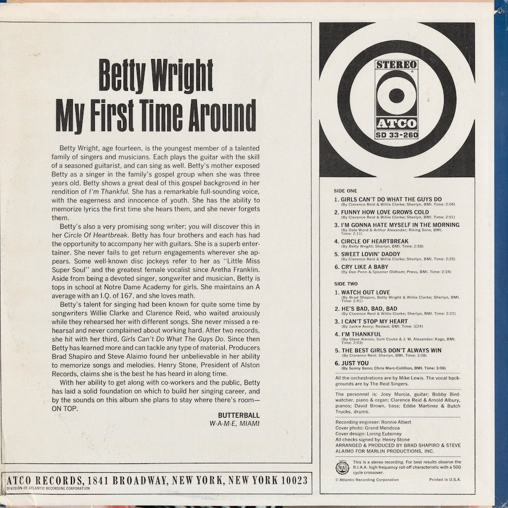Betty Wright / ベティ・ライト / My First Time Around (SD 33-260)