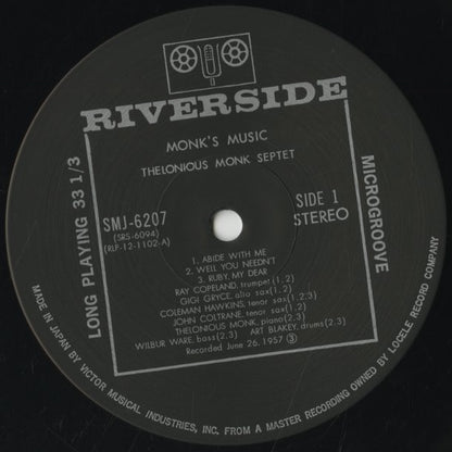 Thelonious Monk / セロニアス・モンク / Monk's Music (SMJ-6207)