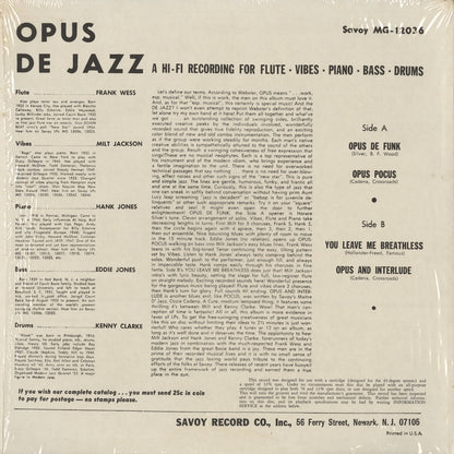 Milt Jackson / ミルト・ジャクソン / Opus De Jazz (MG 12036)