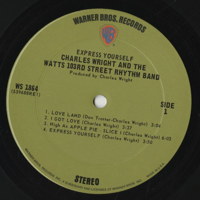 Charles Wright &The Watts 103rd Street Rhythm Band / チャールズ・ライト / Express Yourself (WS 1864)