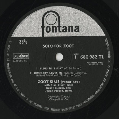 Zoot Sims / ズート・シムズ / Solo For Zoot (680 982 TL)