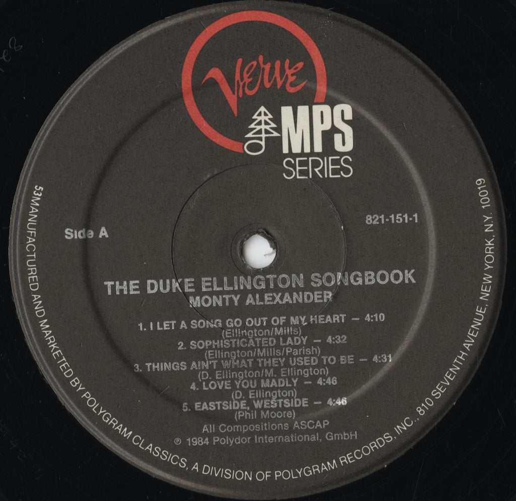 Monty Alexander - The Duke Ellington Song Book (821-151-1) 1984 US Verve｜中古LP
