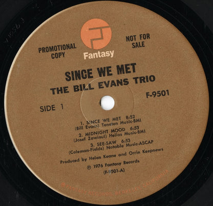 Bill Evans Trio - Since We Met (F-9501) LP 1976 US Fantasy｜中古LP
