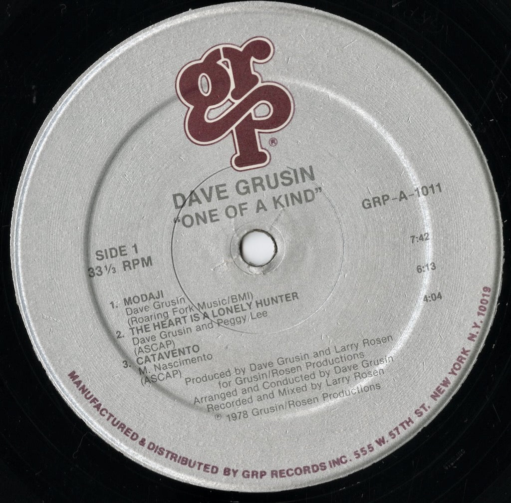 Dave Grusin - One Of A Kind LP 1984 US GRP Modaji フュージョン