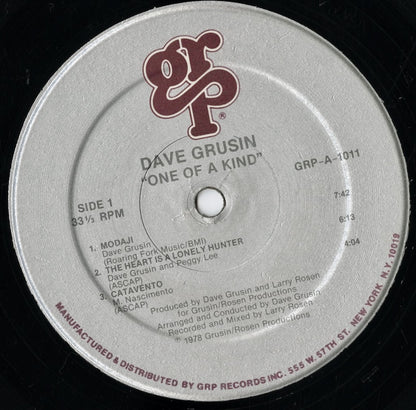 Dave Grusin / デイヴ・グルーシン / One Of A Kind (GRP-A-1011)