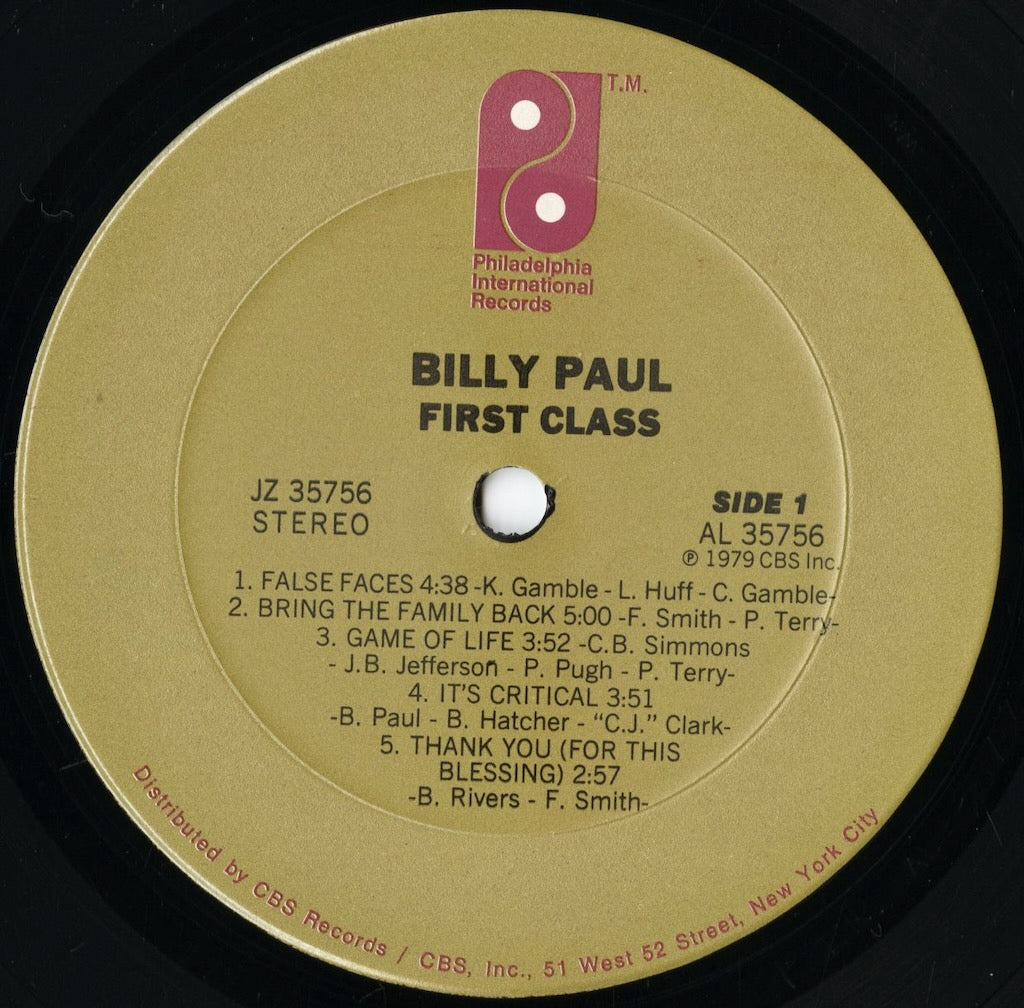 Billy Paul / ビリー・ポール / First Class (JZ 35756)