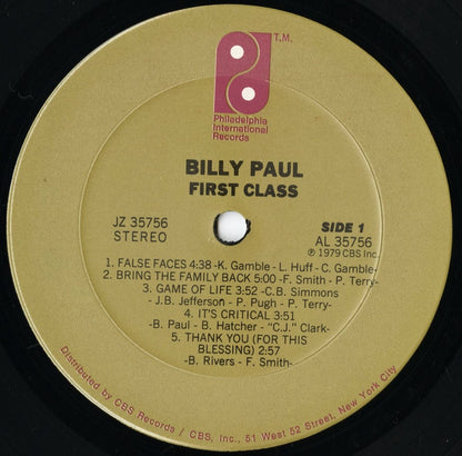 Billy Paul / ビリー・ポール / First Class (JZ 35756)