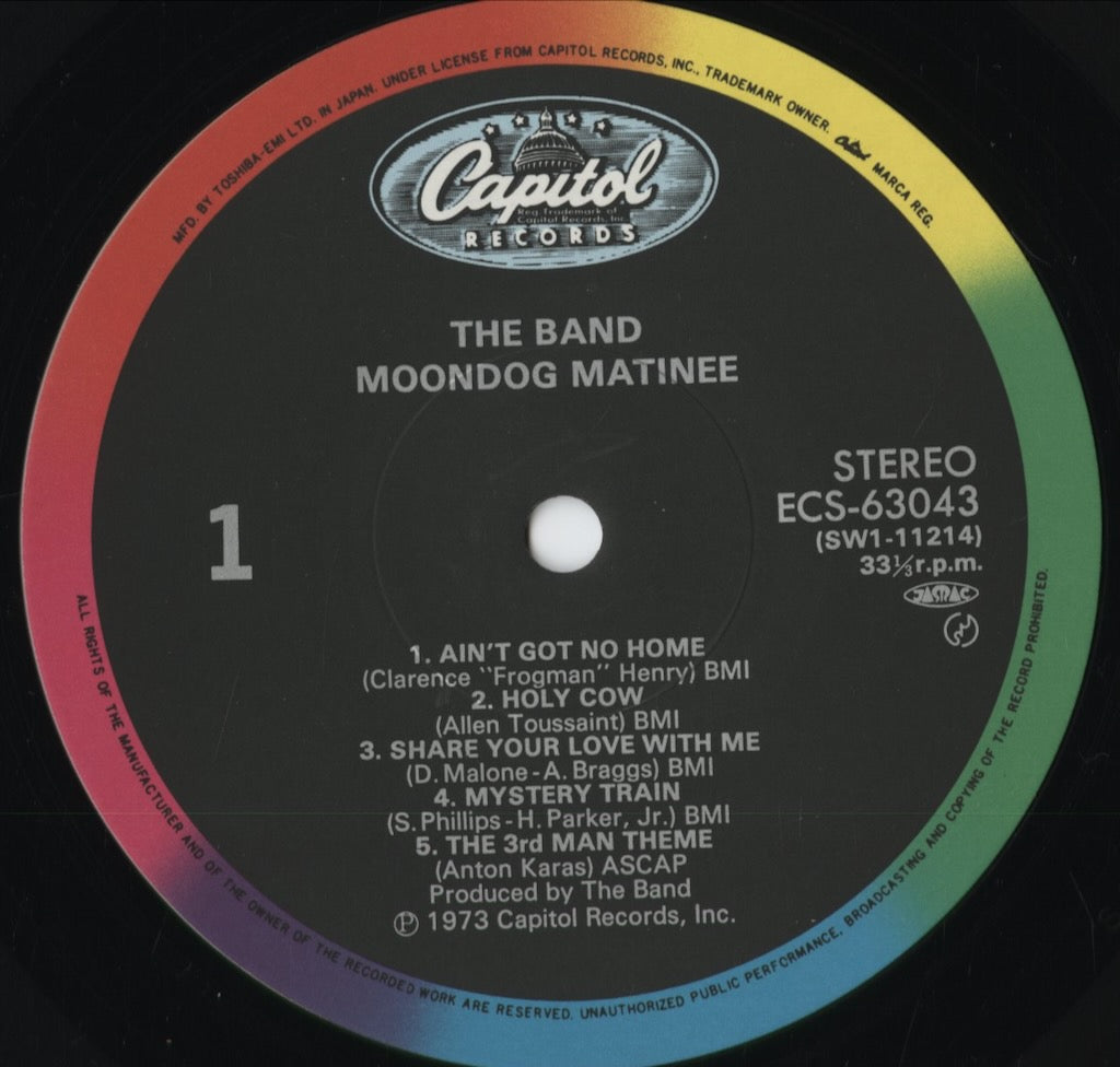 The Band - Moondog Matinee (ECS-63043) 1984 JPN Capitol｜中古LP