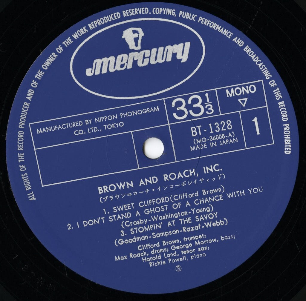 Clifford Brown and Max Roach / クリフォード・ブラウン　マックス・ローチ / Brown And Roach Incorporated (BT-1328)