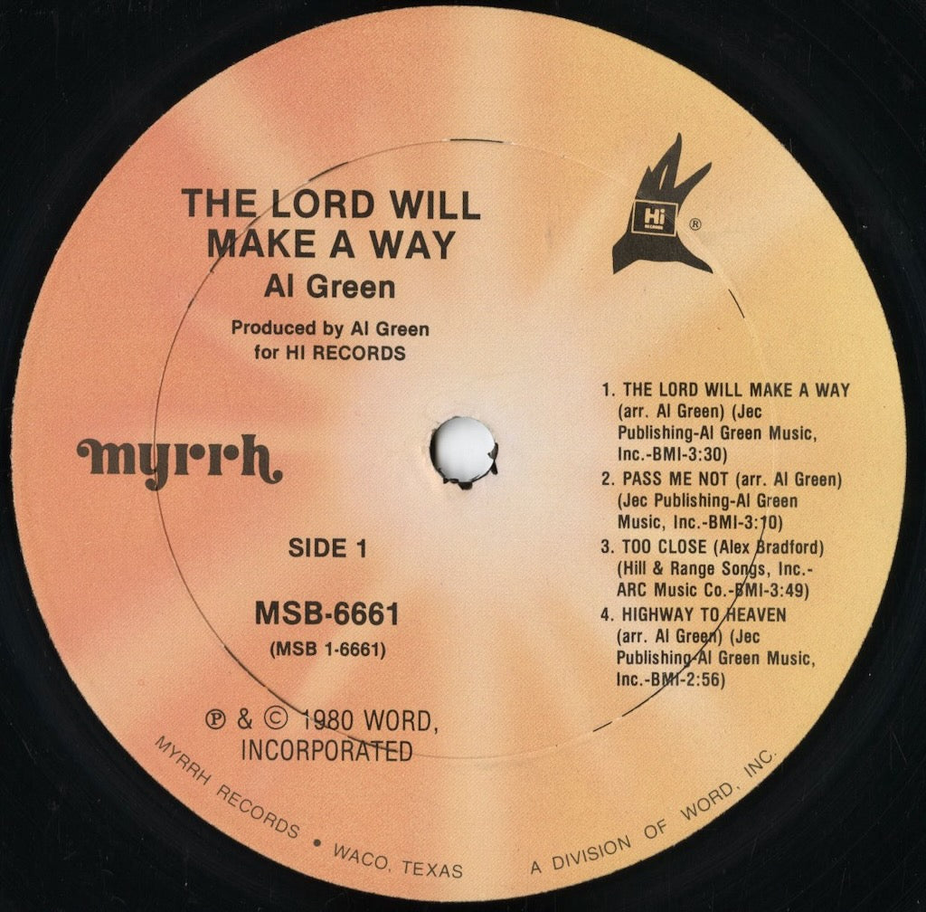Al Green - The Lord Will Make A Way (MSB-6661) 1980 US Myrrh｜中古LP