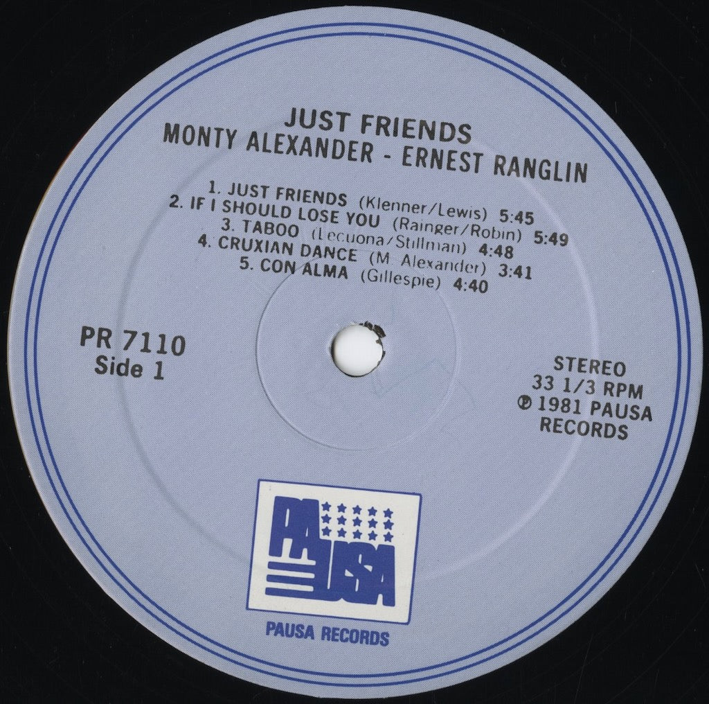 Monty Alexander, Ernest Ranglin - Just Friends (PR 7110) 1981 US Pausa｜中古LP