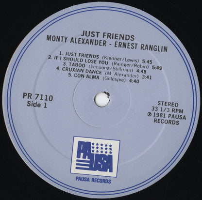 Monty Alexander, Ernest Ranglin - Just Friends (PR 7110) 1981 US Pausa｜中古LP