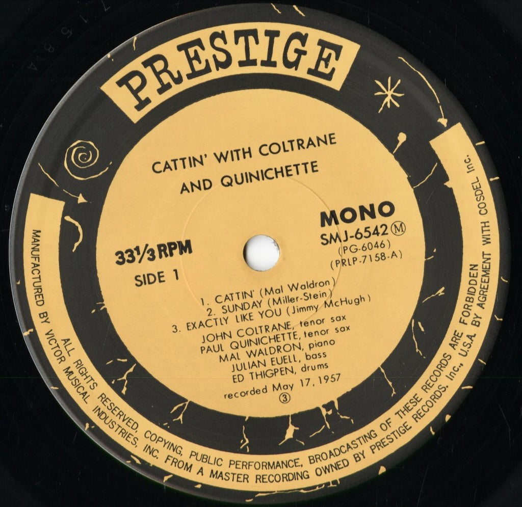 John Coltrane - Cattin' With Coltrane And Quinichette (SMJ-6542M) 1977 JPN Prestige｜中古LP