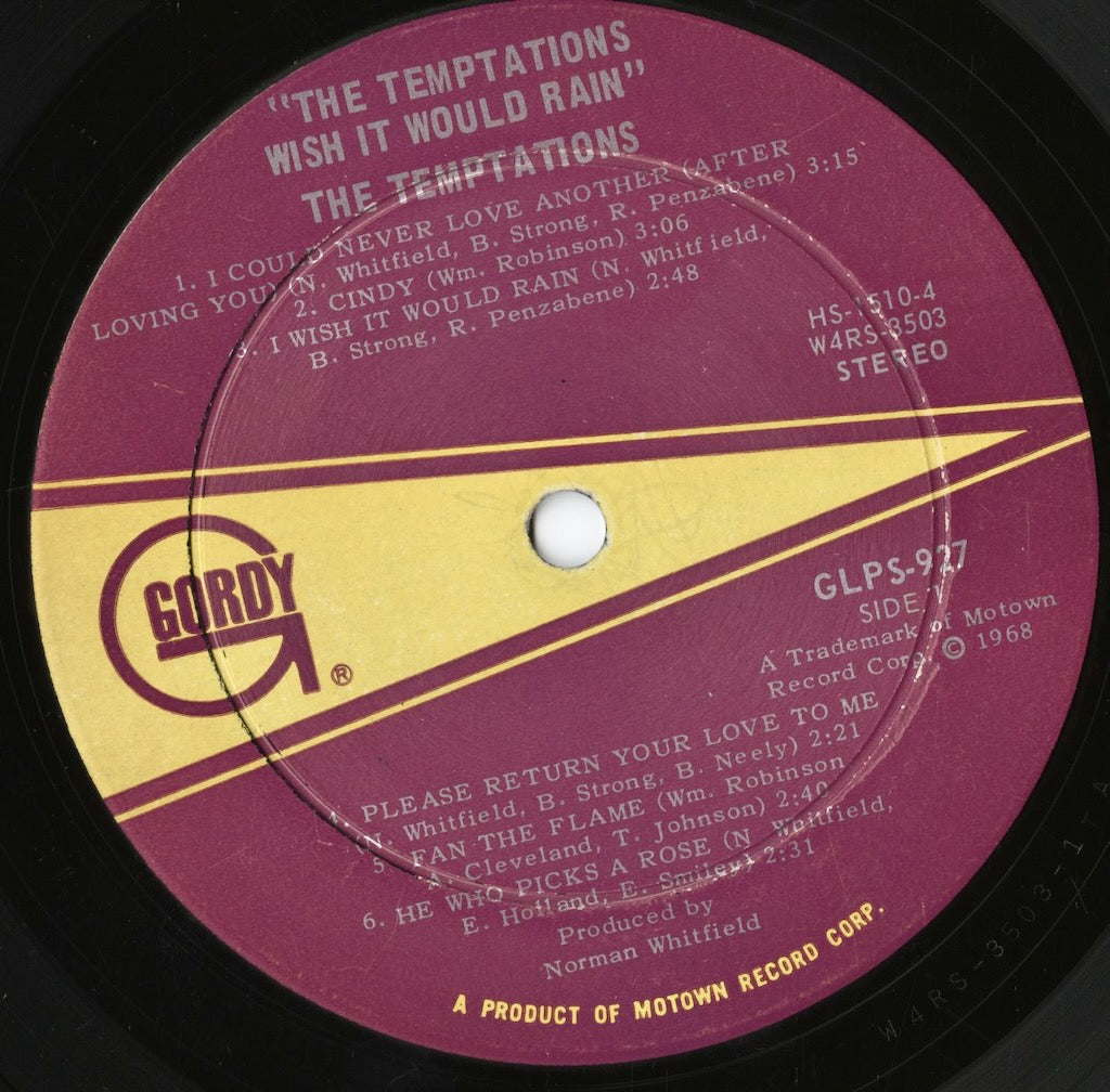 The Temptations / テンプテーションズ / Wish It Would Rain (GS927)