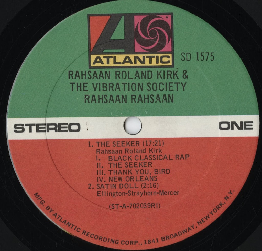 Roland Kirk - Rahsaan Rahsaan (SD 1575) 1970 US Atlantic｜中古LP