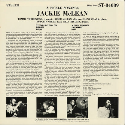 Jackie McLean - A Fickle Sonance (K18P 9203) 1983 JPN Blue Note｜中古LP