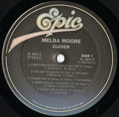 Melba Moore - Closer (JE 36412) 1980 US Epic｜中古LP
