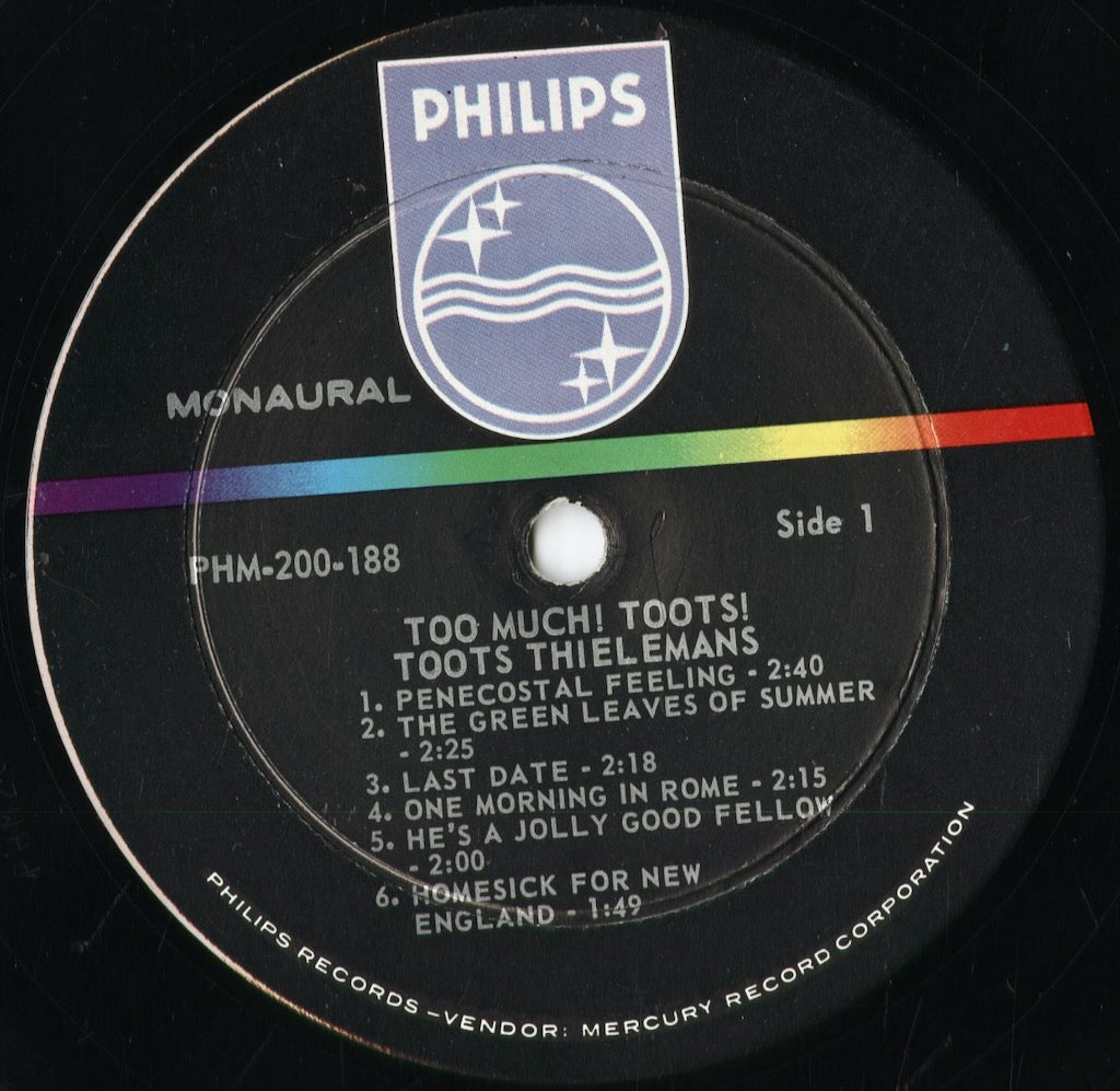 Toots Thilemans - Too Much! Toots! (PHM 200-188) 1965 US Philips｜中古LP
