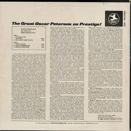Oscar Peterson / The Great Oscar Peterson On Prestige! (PRST 7620) LP 1969 US Prestige | 中古LP