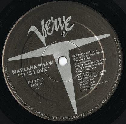 Marlena Shaw – It Is Love (831 438-1) LP 1987 US Verve｜中古LP
