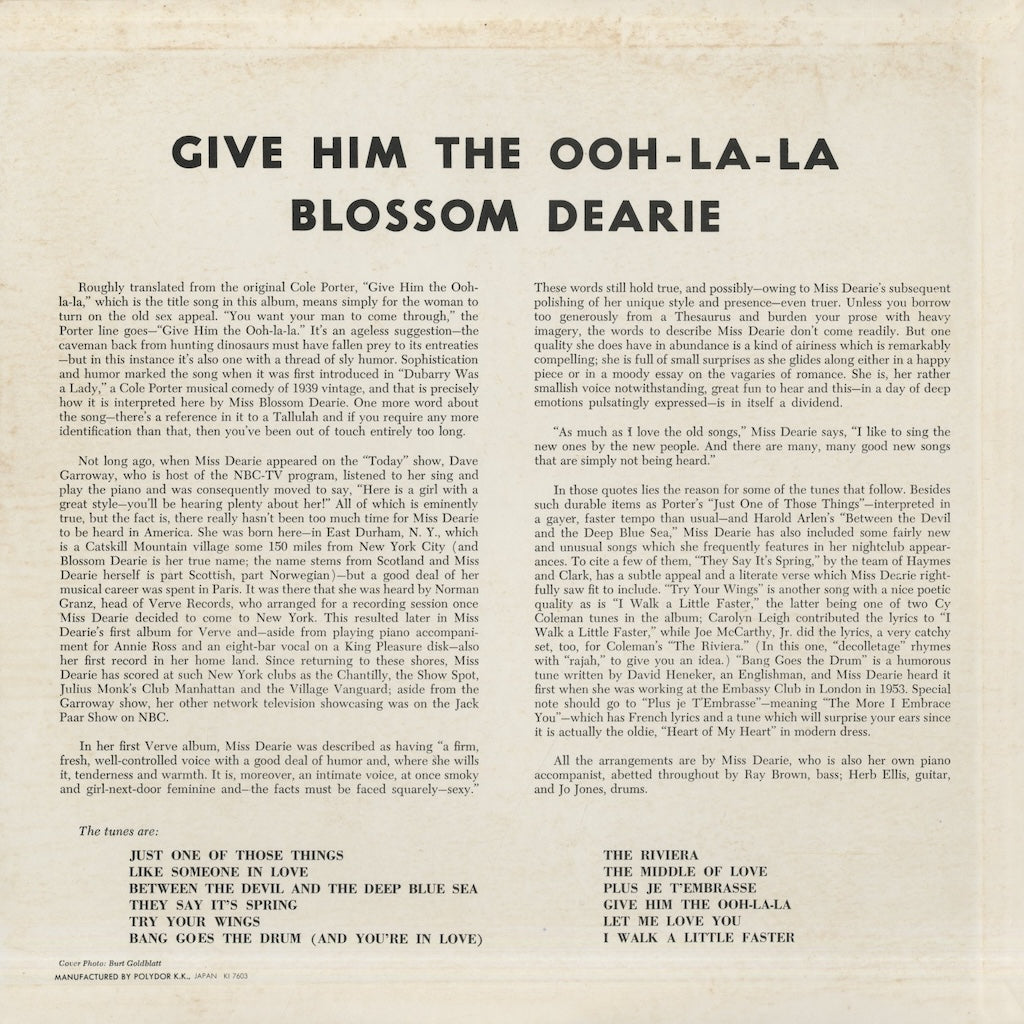 Blossom Dearie / ブロッサム・ディアリー / Give Him The Ooh-La-La (MV2546)
