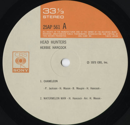 Herbie Hancock - Head Hunters (25AP 561) 1977 JPN CBS/Sony｜中古LP