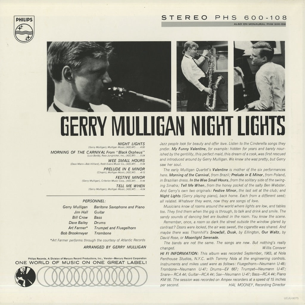 Gerry Mulligan / ジェリー・マリガン / Night Lights (UCJU-9075) – VOXMUSIC WEBSHOP